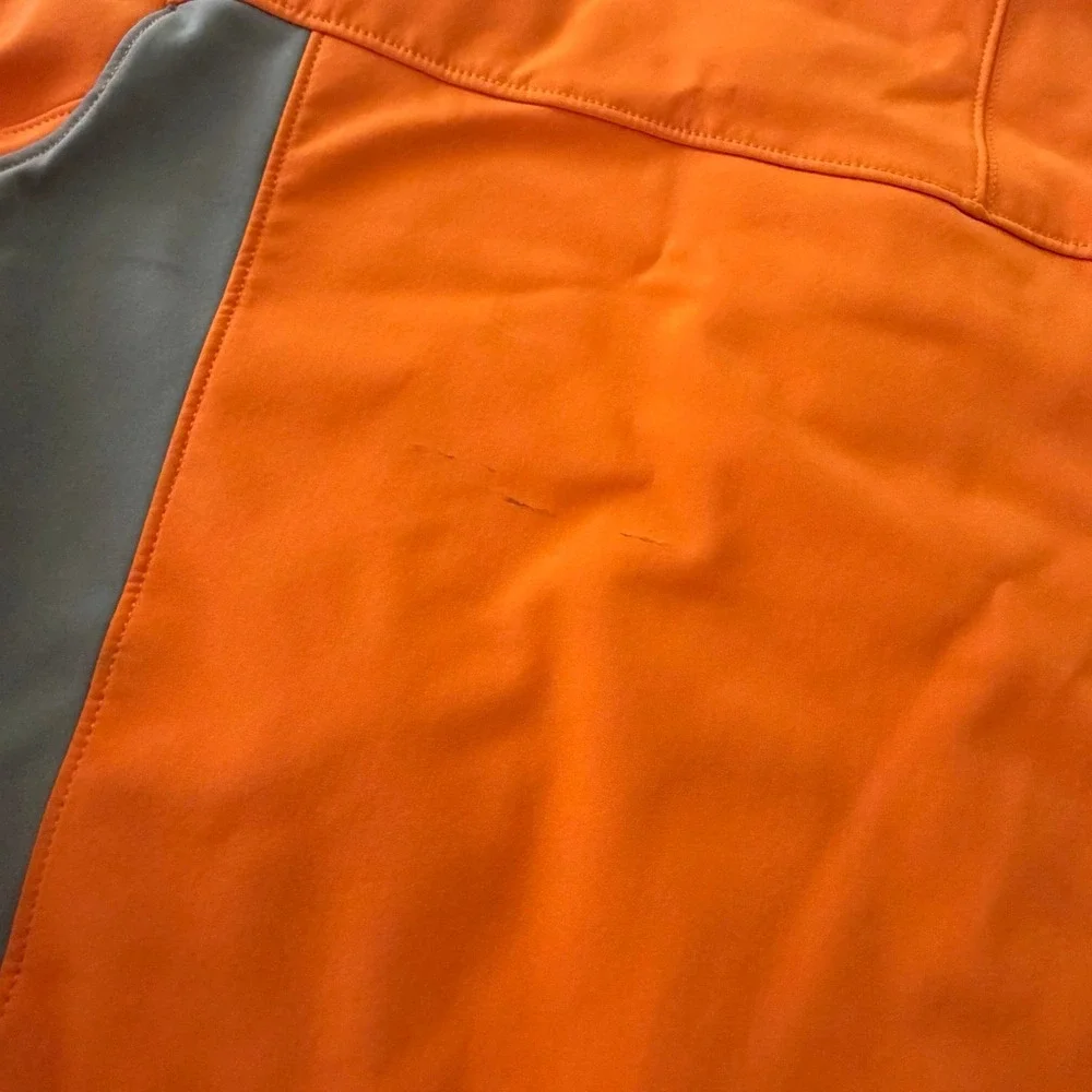 The North Face Soft Shell Jacket Orange Gray Full Zip Men's XL Fleece Lined